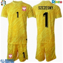 Poljska Wojciech Szczesny #1 Golmanski Domaci Dres za djecu EP 2024 Kratak Rukav (+ Kratke hlače)